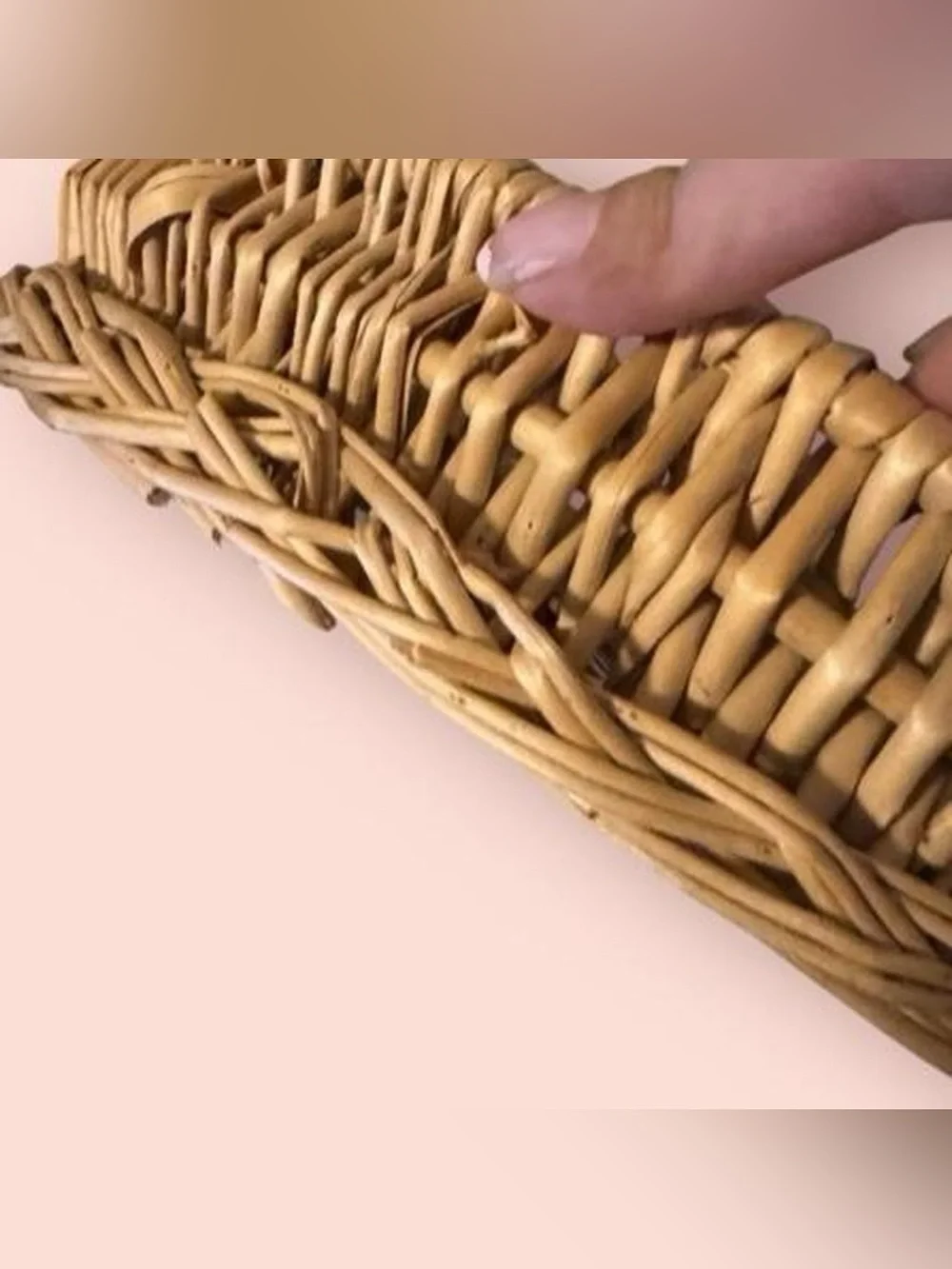 Wicker Star Weave Decorative Basket - Natural Brown